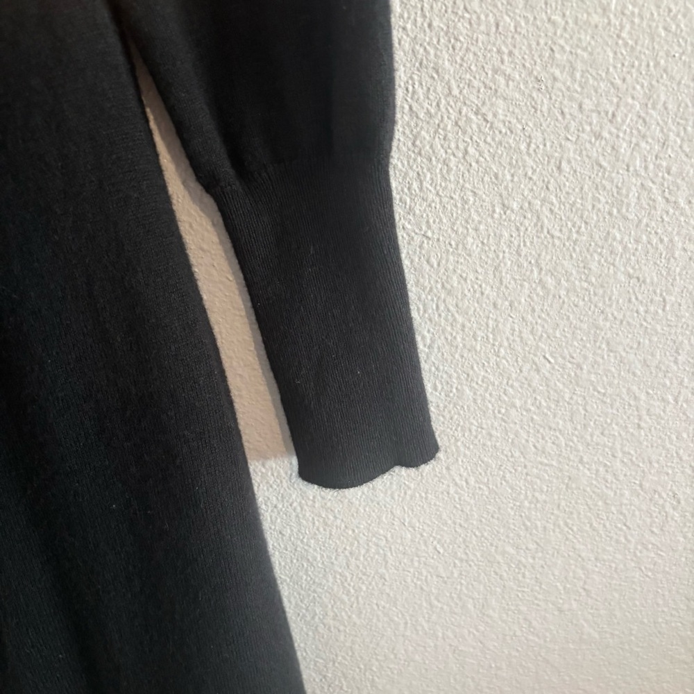Nicole Miller Black Off-Shoulder Holiday Party Sweater Dress M Modal+Wool Blend - Picture 5 of 12